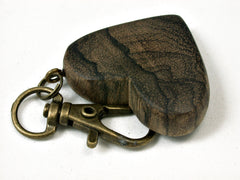 LV-1775 Ziricote Wooden Heart Shaped Charm, Keychain, Wedding Favor-HAND CARVED