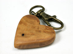 LV-1748 West Indie Satinwood Wooden Heart Shaped Charm, Keychain, Wedding Favor-HAND CARVED