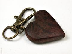 LV-1758 Manzanita Burl Wooden Heart Shaped Charm, Keychain, Wedding Favor-HAND CARVED