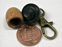 LV-1817 Marblewood & Ebony Acorn Bag Charm, Pill Holder, Memorial Pendant-SCREW CAP