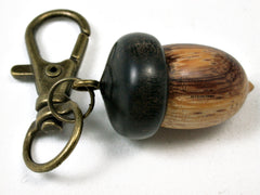 LV-1817 Marblewood & Ebony Acorn Bag Charm, Pill Holder, Memorial Pendant-SCREW CAP