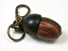 LV-1818 Cocobolo & Ebony Acorn Charm, Pill Holder, Memorial Pendant-SCREW CAP