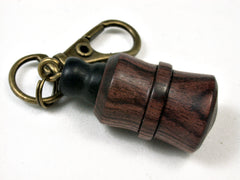 LV-1822 Kingwood & Ebony Secret Compartment, Pill Pendant, Memorial Jewelry-SCREW CAP