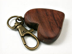 LV-1755 Cocobolo Wooden Heart Shaped Charm, Keychain, Wedding Favor-HAND CARVED