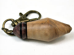 LV-1820 Olive & Purpleheart Secret Compartment Necklace, Pill Pendant, Memorial Jewelry-SCREW CAP