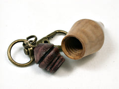 LV-1820 Olive & Purpleheart Secret Compartment Necklace, Pill Pendant, Memorial Jewelry-SCREW CAP