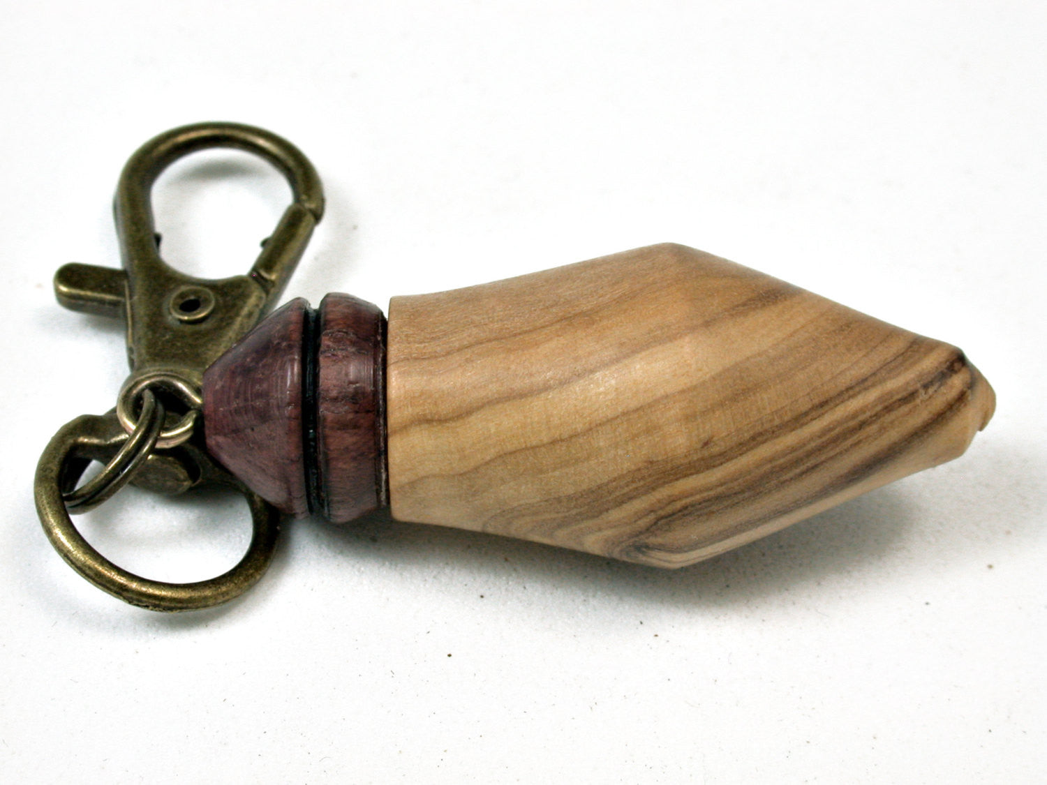 LV-1820 Olive & Purpleheart Secret Compartment Necklace, Pill Pendant, Memorial Jewelry-SCREW CAP