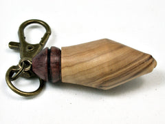 LV-1820 Olive & Purpleheart Secret Compartment Necklace, Pill Pendant, Memorial Jewelry-SCREW CAP