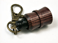 LV-1822 Kingwood & Ebony Secret Compartment, Pill Pendant, Memorial Jewelry-SCREW CAP