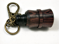 LV-1822 Kingwood & Ebony Secret Compartment, Pill Pendant, Memorial Jewelry-SCREW CAP