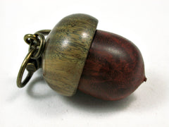 LV-1834 Logwood Burl & Verawood Acorn Charm, Pill Holder, Memorial Pendant-SCREW CAP