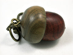 LV-1834 Logwood Burl & Verawood Acorn Charm, Pill Holder, Memorial Pendant-SCREW CAP