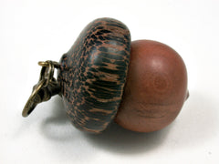 LV-1837 Manzanita & Black Palm Acorn Charm, Pill Holder, Memorial Pendant-SCREW CAP