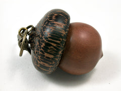 LV-1837 Manzanita & Black Palm Acorn Charm, Pill Holder, Memorial Pendant-SCREW CAP
