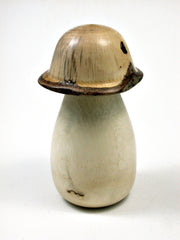 LV-1840 Holly & Live Oak Wooden Mushroom Trinket Box, Pill, Threaded Jewelry Box-SCREW CAP