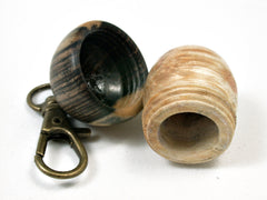 LV-1835 Box Elder Burl & Ebony Acorn Charm, Pill Holder, Memorial Pendant-SCREW CAP