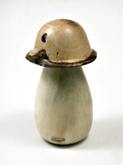 LV-1840 Holly & Live Oak Wooden Mushroom Trinket Box, Pill, Threaded Jewelry Box-SCREW CAP