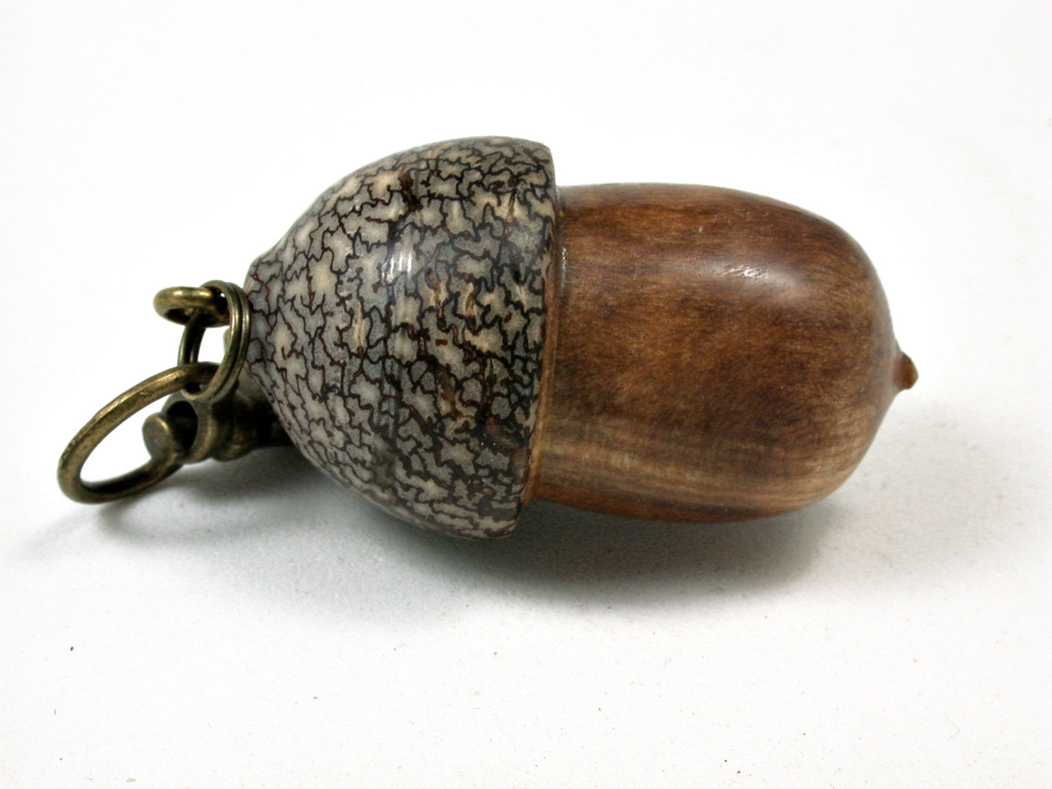 LV-1849 Sugi & Betelnut Acorn Charm, Pill Holder, Memorial Pendant-SCREW CAP