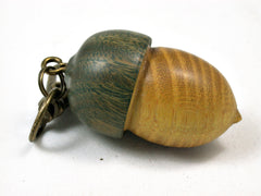 LV-1854 Osage Orange & Verawood Acorn Charm, Pill Holder, Memorial Pendant-SCREW CAP