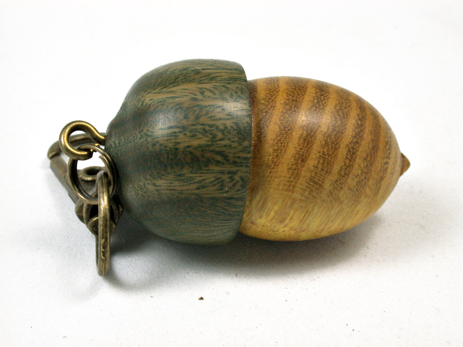 LV-1854 Osage Orange & Verawood Acorn Charm, Pill Holder, Memorial Pendant-SCREW CAP