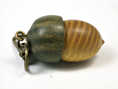 LV-1854 Osage Orange & Verawood Acorn Charm, Pill Holder, Memorial Pendant-SCREW CAP