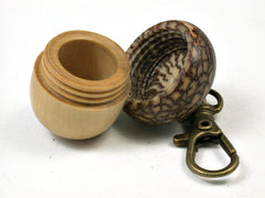 LV-1852 Boxwood & Betelnut Acorn Charm, Pill Holder, Memorial Pendant-SCREW CAP