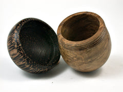 LV-1870 Pollyana Burl & Black Palm Acorn Trinket Box, Keepsakes, Jewelry Box-SCREW CAP