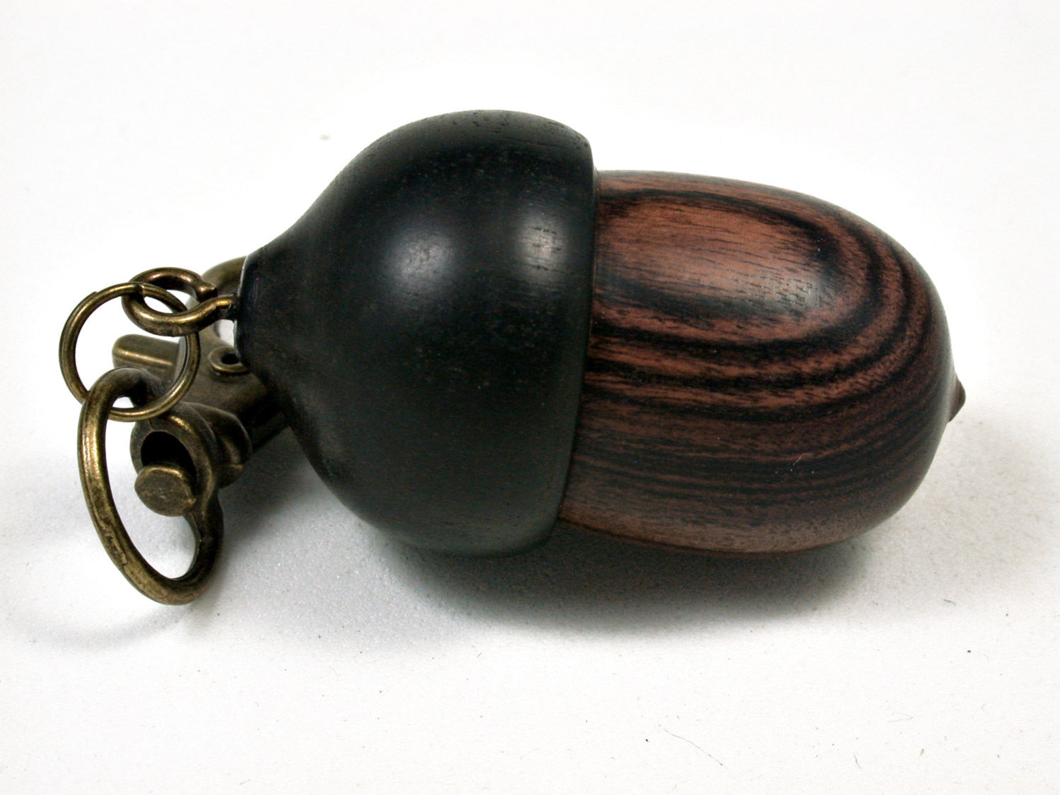 LV-1850 Kingwood & Ebony Acorn Charm, Pill Holder, Memorial Pendant-SCREW CAP