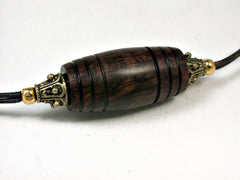 LV-1858 Snakewood Pendant Necklace, Secret Compartment, Memorial Jewelry -SCREW CAP