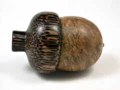LV-1870 Pollyana Burl & Black Palm Acorn Trinket Box, Keepsakes, Jewelry Box-SCREW CAP