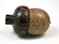 LV-1870 Pollyana Burl & Black Palm Acorn Trinket Box, Keepsakes, Jewelry Box-SCREW CAP