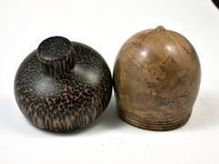 LV-1870 Pollyana Burl & Black Palm Acorn Trinket Box, Keepsakes, Jewelry Box-SCREW CAP