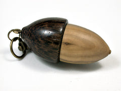 LV-1875 Creosote & Black Palm Acorn Pendant Charm, Pill Holder, Cash Stash-SCREW CAP