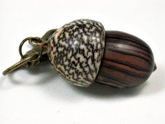 LV-1881 Camatillo Rosewood & Betelnut Acorn Pendant Charm, Pill Holder-SCREW CAP