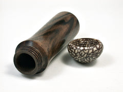 LV-1883 Mun Ebony & Betelnut Wooden Slim Pill Box, Toothpick Holder, Needle Case-SCREW CAP