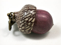 LV-1902 Purpleheart & Betelnut Acorn Pendant Charm, Pill Holder-SCREW CAP