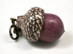 LV-1902 Purpleheart & Betelnut Acorn Pendant Charm, Pill Holder-SCREW CAP