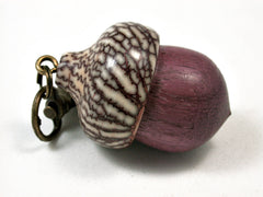 LV-1902 Purpleheart & Betelnut Acorn Pendant Charm, Pill Holder-SCREW CAP