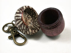 LV-1902 Purpleheart & Betelnut Acorn Pendant Charm, Pill Holder-SCREW CAP