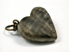 LV-1759 Curly Buckeye Wooden Heart Shaped Charm, Keychain, Wedding Favor-HAND CARVED