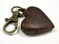 LV-1765 Manzanita Burl Wooden Heart Shaped Charm, Keychain, Wedding Favor-HAND CARVED