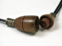 LV-1860 Lignum Vitae Pendant Necklace, Secret Compartment, Memorial Jewelry -SCREW CAP