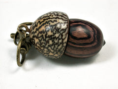 LV-1881 Camatillo Rosewood & Betelnut Acorn Pendant Charm, Pill Holder-SCREW CAP