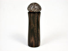 LV-1883 Mun Ebony & Betelnut Wooden Slim Pill Box, Toothpick Holder, Needle Case-SCREW CAP