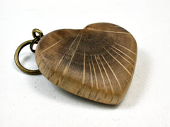 LV-1890 Coast Live Oak Wooden Heart Shaped Charm, Keychain, Wedding Favor-HAND CARVED