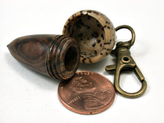 LV-1889 Desert Ironwood & Palm Nut Acorn Pendant Charm, Pill Holder-SCREW CAP