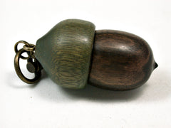 LV-1903 Ebony & Verawood Acorn Pendant Charm, Pill Holder, Cash Stash-SCREW CAP