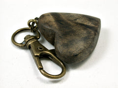 LV-1896 Buckeye Burl Wooden Heart Shaped Charm, Keychain, Wedding Favor-HAND CARVED