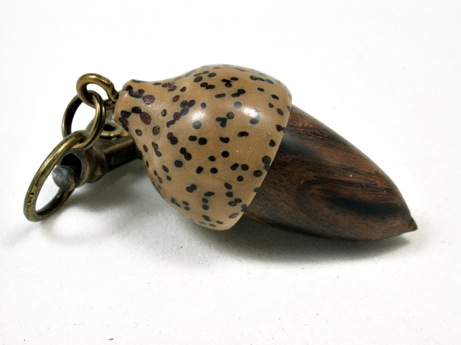 LV-1889 Desert Ironwood & Palm Nut Acorn Pendant Charm, Pill Holder-SCREW CAP