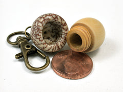LV-1901 Boxwood & Betelnut Acorn Pendant Charm, Pill Holder-SCREW CAP